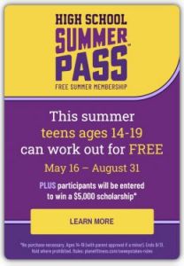 Planet Fitness High School Summer Pass