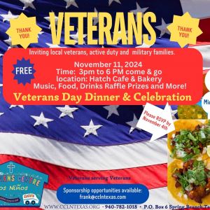 11/11 - Veterans Day Dinner and Celebration at Hatch Cafe and Bakery