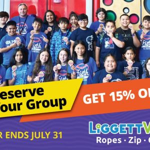 07/01 - 07/31 LiggettVille Adventure Center - July Group Booking Special