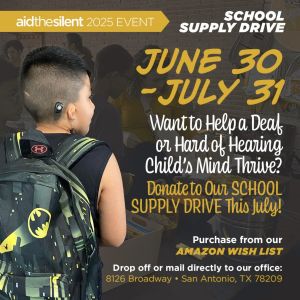 06/30 - 08/14 Aid the Silent- School Supply Drive and Giveaway