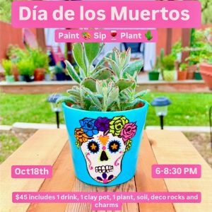 10/18 Macetitas by Gigi  - Día de los Muertos Paint, Sip & Plant at Fermenteria