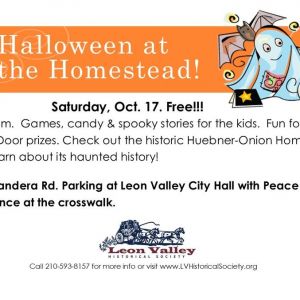 10/17 Leon Valley Historical Society - Halloween at The Homestead